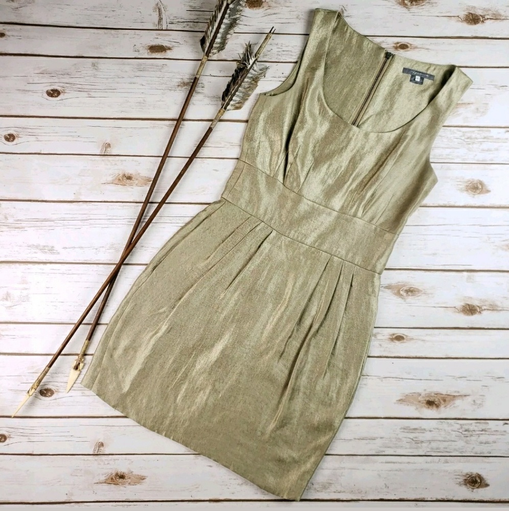 Anthropologie Tegan Dress Womens 2 Champagne Party